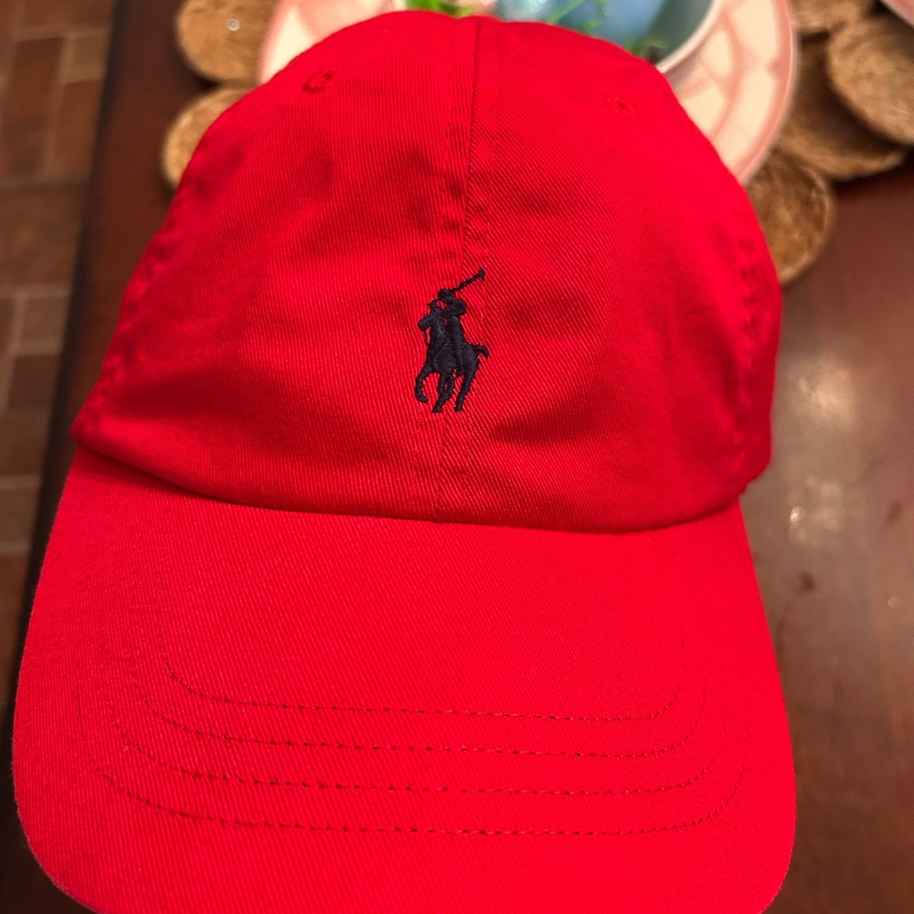 Polo by Ralph Lauren Red Cap with Navy Label